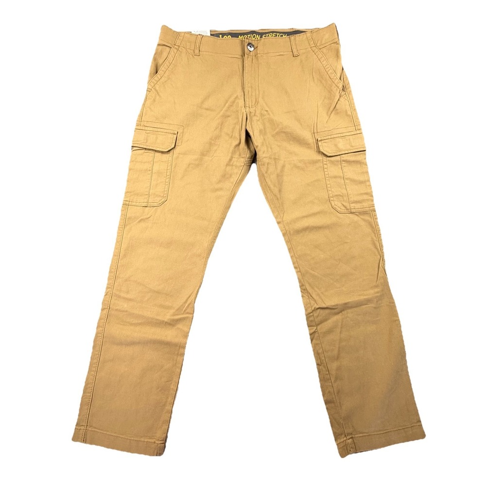 Lee Motion Stretch Cargo Pants Men 38x32 Acorn Tan Regular‎ Fit NWT